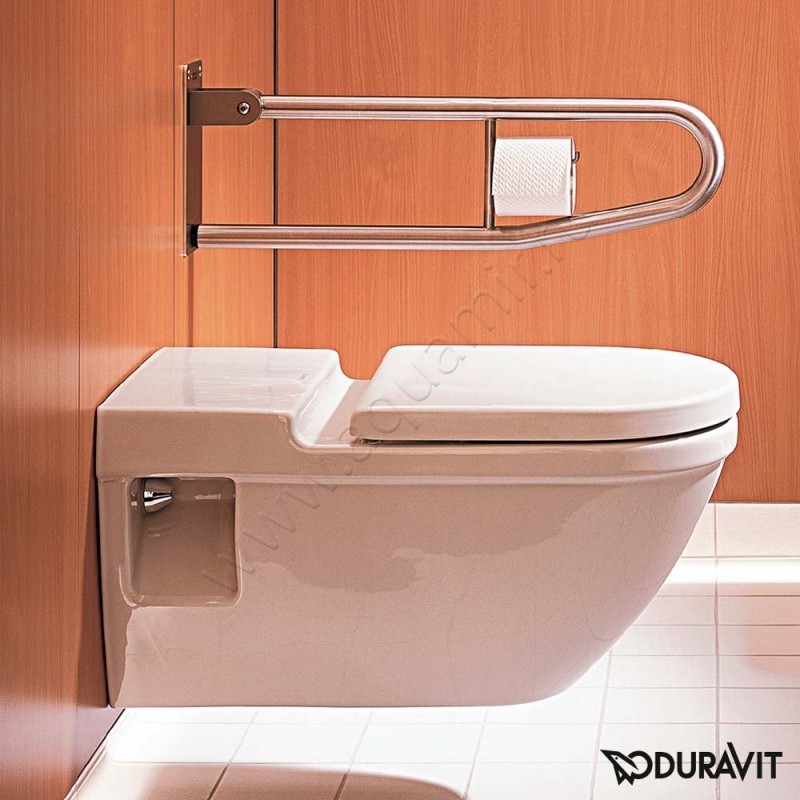 Унитаз подвесной Duravit STARCK 3 с крышкой, 70 см, безободковый, белый 22030900001 + 0062410000