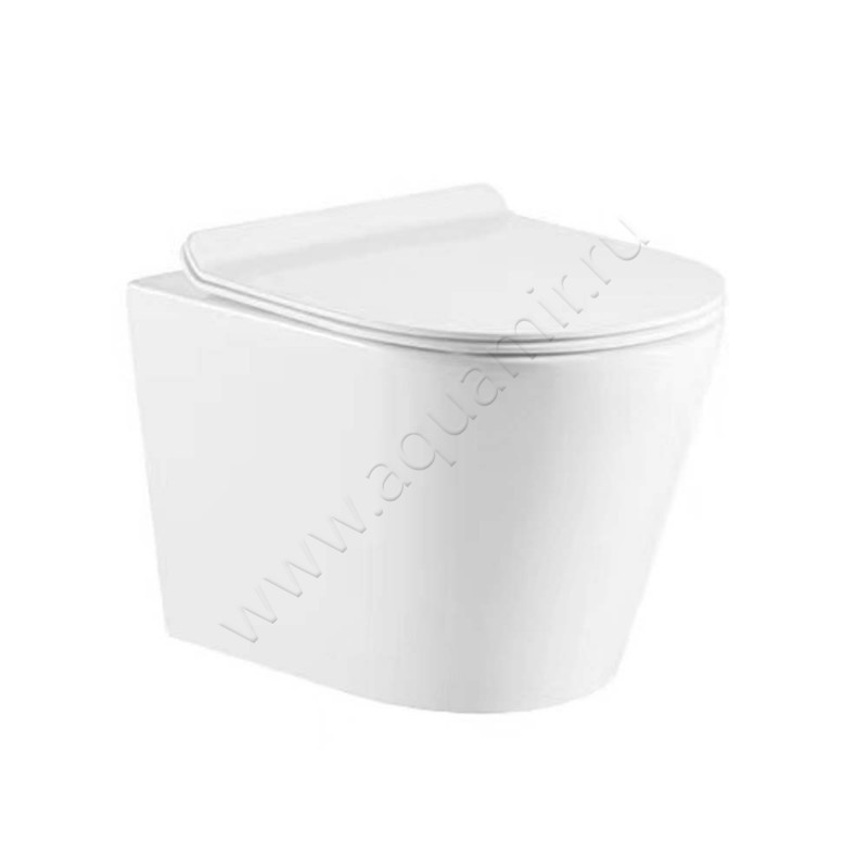 Унитаз подвесной Azario BOCA с крышкой микролифт, 49 см, безободковый, белый AZ-2001 SP