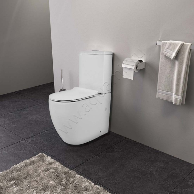 Унитаз-компакт Azario CORSA с крышкой микролифт, 63 см, безободковый, белый AZ-2062S