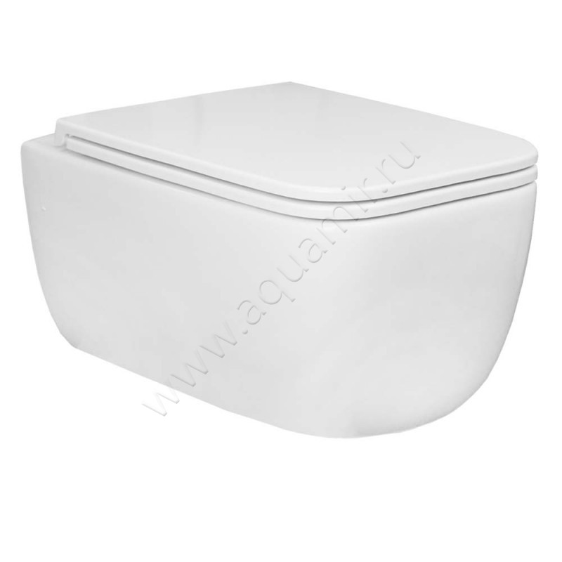 Унитаз подвесной Azario FLAVIA с крышкой микролифт, 51,5 см, безободковый, белый AZ-0076-UQ1