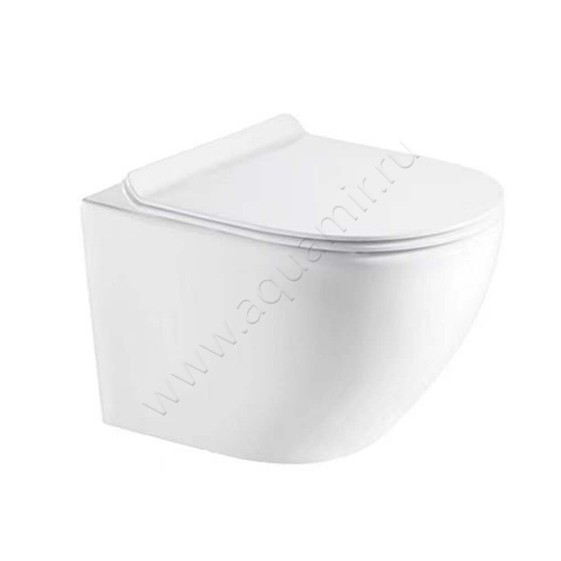 Унитаз подвесной Azario GLORIA с крышкой микролифт, 49 см, безободковый, белый AZ-2003 SP