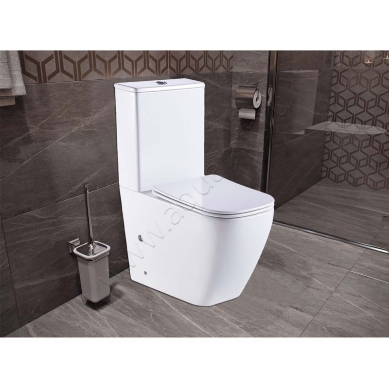 Унитаз-компакт Azario LEVANTO с крышкой микролифт, 48,5 см, безободковый, белый AZ-1228A