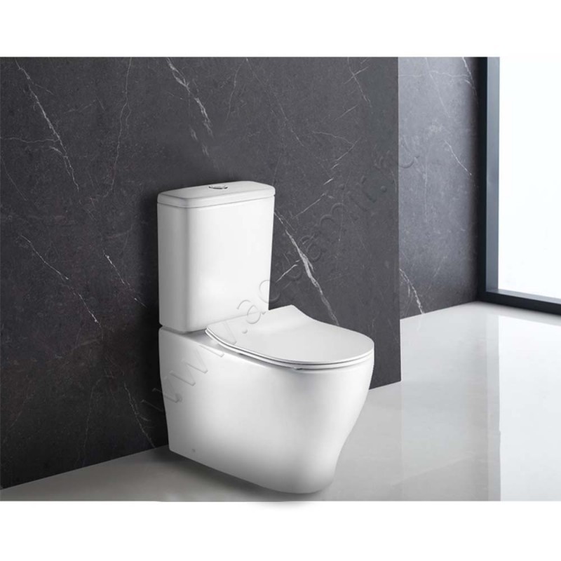 Унитаз-компакт Azario MARO с крышкой микролифт, 69 см, безободковый, белый AZ-2154