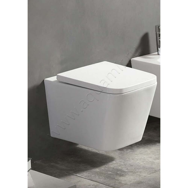 Унитаз подвесной Azario NOVA с крышкой микролифт, 50,5 см, безободковый, белый AZ2216