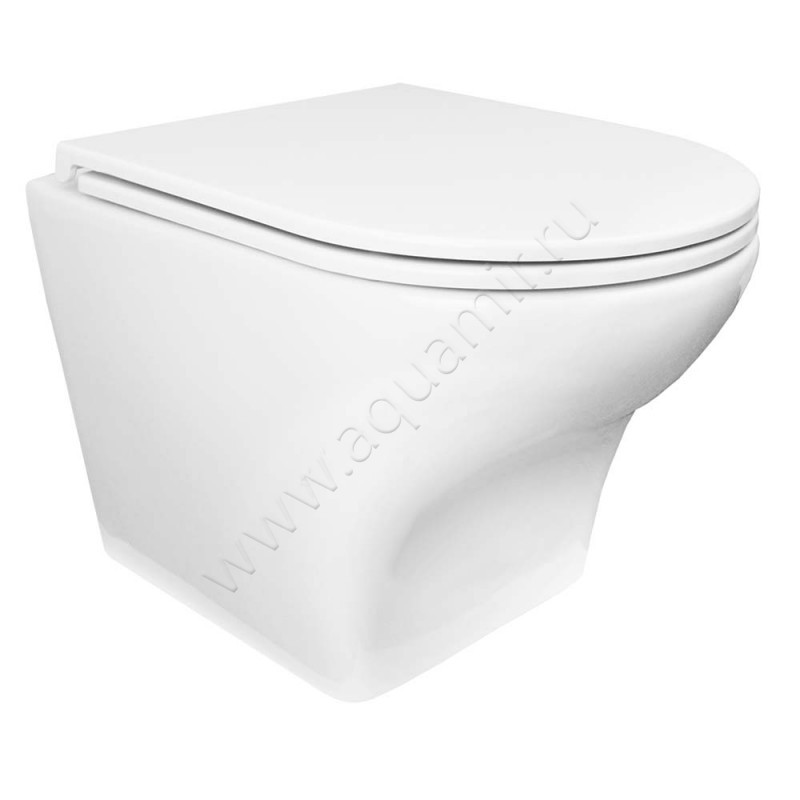 Унитаз подвесной Azario PORTA с крышкой микролифт, 52 см, безободковый, белый AZ-0064