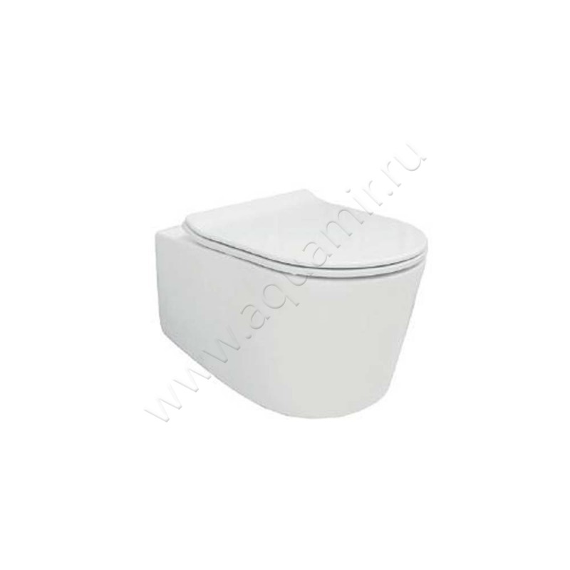 Унитаз подвесной Creo Ceramique RENNES с крышкой микролифт, 55 см, безободковый, белый CZ01P00A00