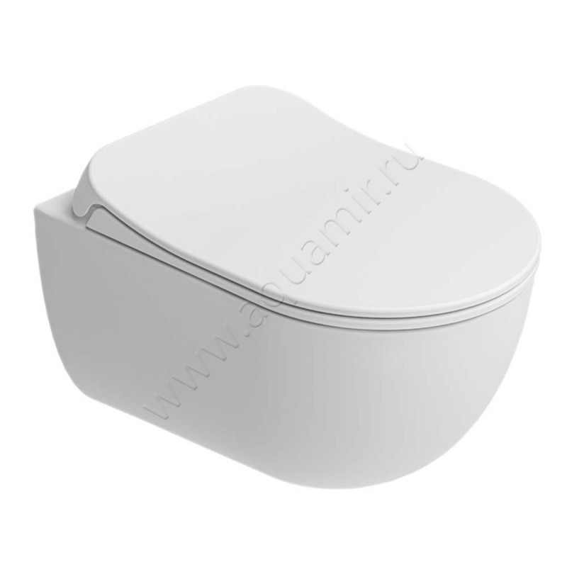 Унитаз подвесной Kale BABEL с крышкой микролифт, 52 см, безободковый, белый 00076736