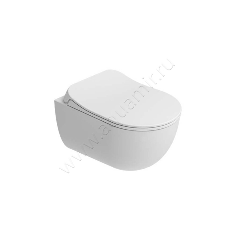 Унитаз подвесной Kale ZERO 2.0 с крышкой микролифт, 52 см, безободковый, белый 00060656