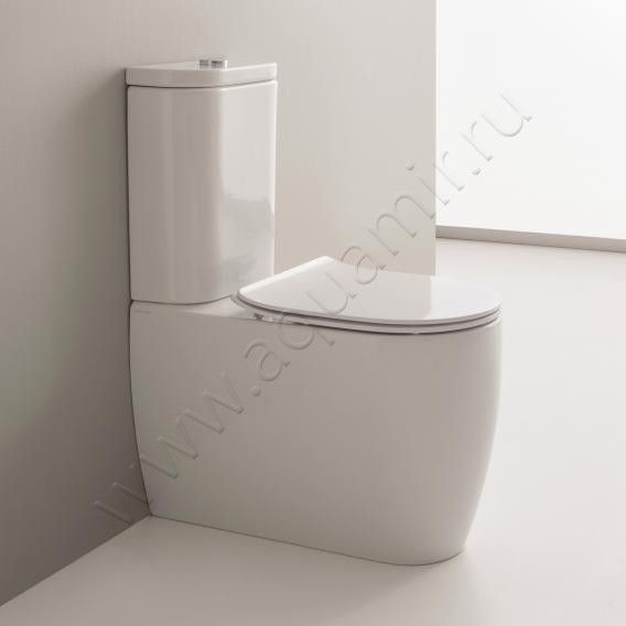 Унитаз-компакт Scarabeo MOON с крышкой микролифт, 66 см, белый 5526 + 5530B