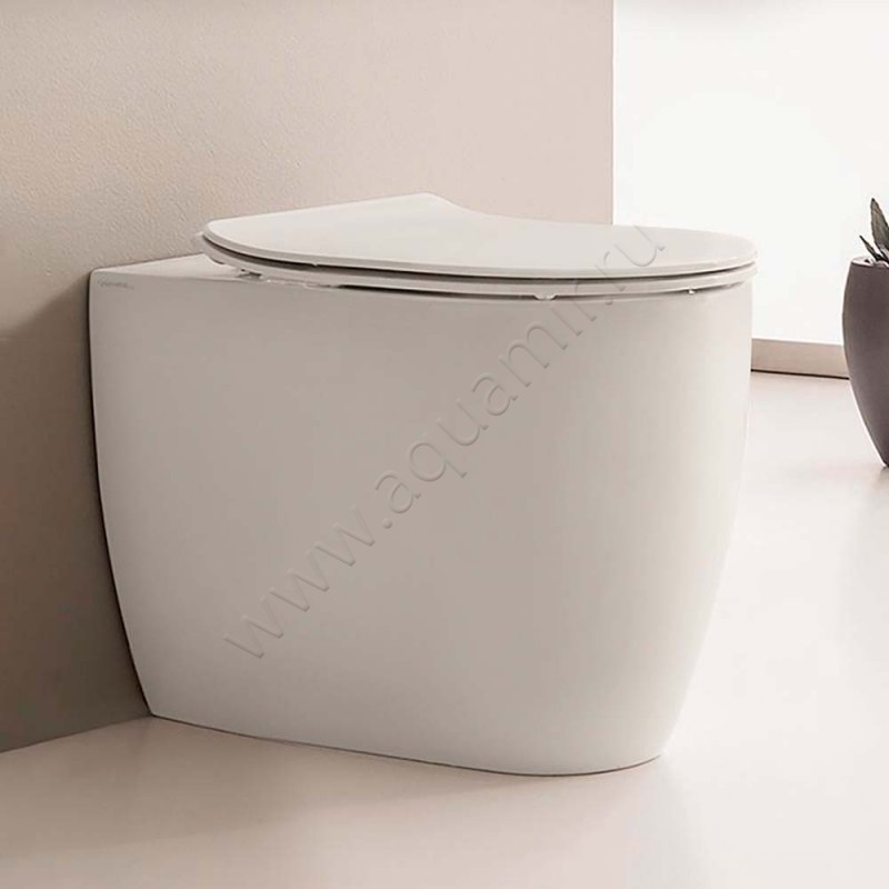 Унитаз приставной Scarabeo MOON с крышкой микролифт, 54,5 см, белый матовый 5522CL41BK + 5530B41