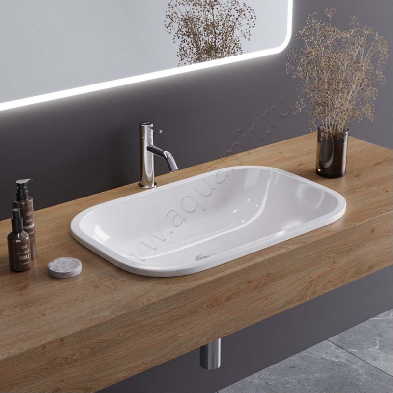 Раковина встраиваемая сверху на столешницу без отверстий Cezares CZR-ARE-60-LVB