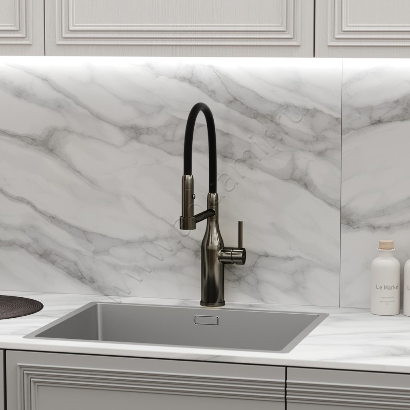 Смеситель для кухни с гибким изливом Sancos Pride с гибким изливом, сталь матовый SC4011GG