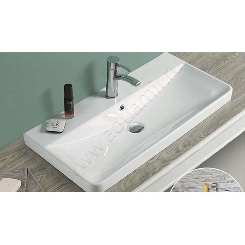 Раковина встраиваемая сверху на столешницу Velvex 81 см 959580