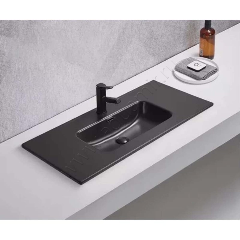 Раковина встраиваемая сверху на столешницу Gid 102 см, черный BM9010S