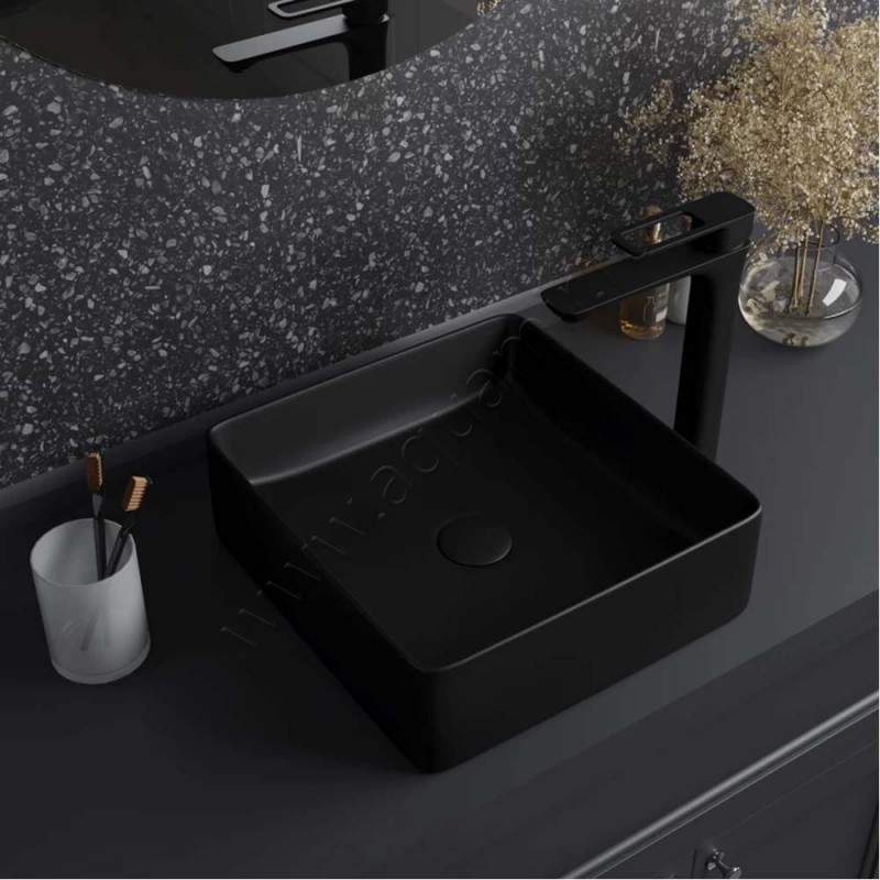 Раковина-чаша накладная Iddis Slide 36 см, черный SLIBM01I27