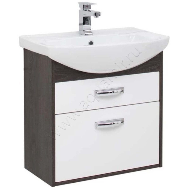 Тумба под раковину Aquanet Грейс 60,4 см, белый/дуб кантенбери/темное дерево 00198378