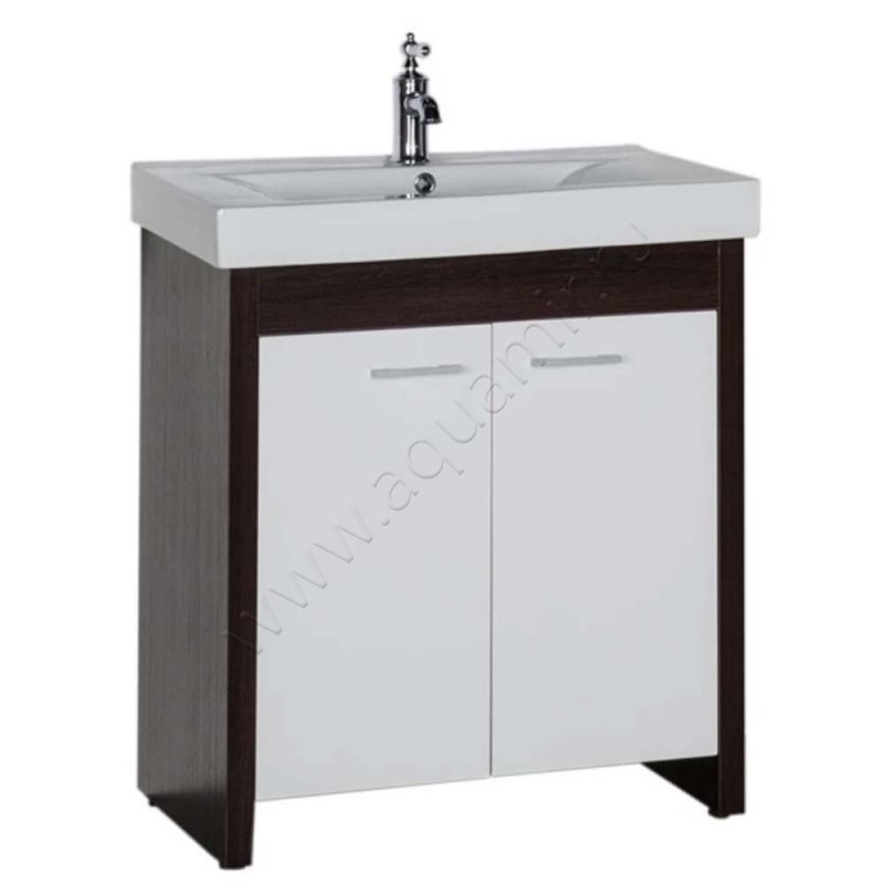 Тумба под раковину Aquanet Тиана 72 см, белый/венге/темное дерево 00183654