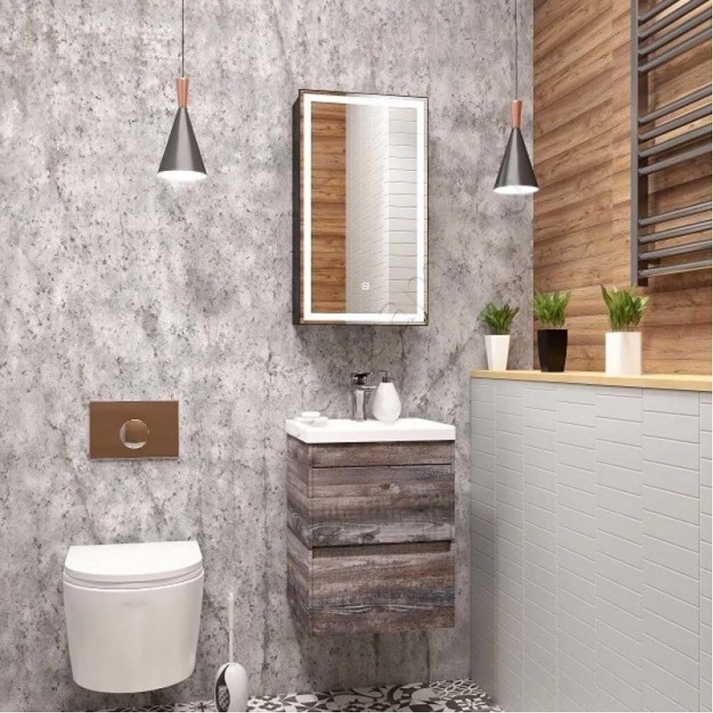 Зеркало-шкаф Art&Max Techno AM-Tec-350-650-1D-R-DS-F-Nero