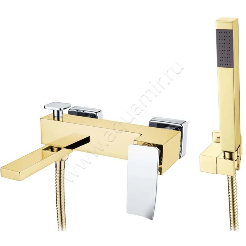 Смеситель для ванны Boheme Q с душем, золото/хром 143GCR2