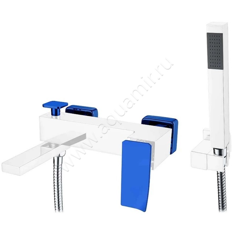 Смеситель для ванны Boheme Q с душем, синий/белый 143WUW2