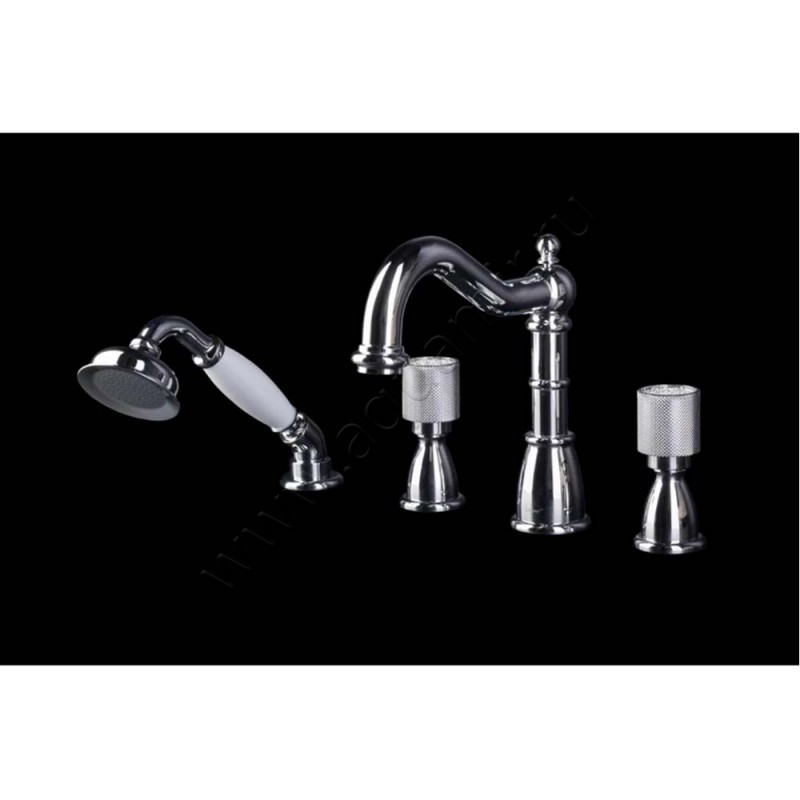 Смеситель для ванны Boheme Royal Cristal с душем, хром 396ROYALCRSTBLACK