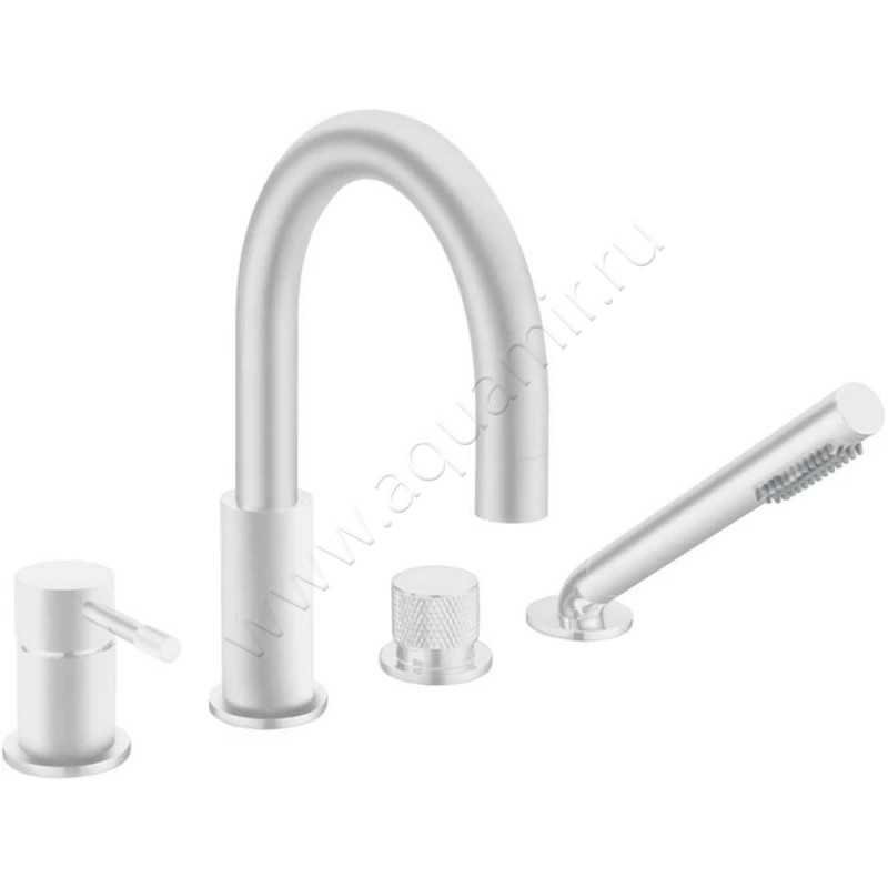 Смеситель для ванны Boheme Uno с душем, белый матовый 460MW