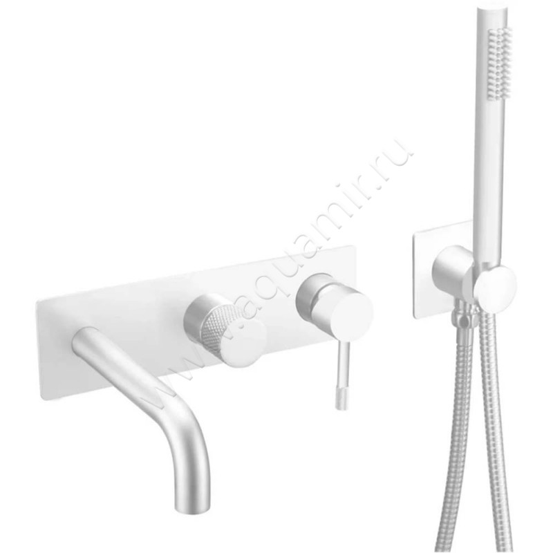 Смеситель Boheme Uno с душем, белый матовый 4643MW