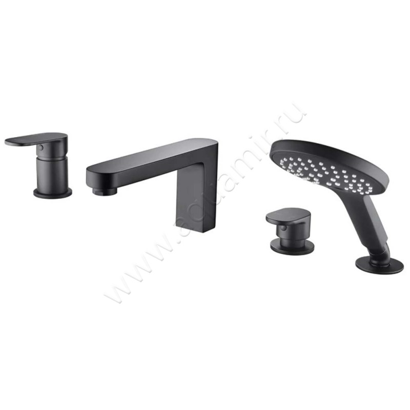 Смеситель для ванны Wasserkraft Elbe с душем, черный 7455