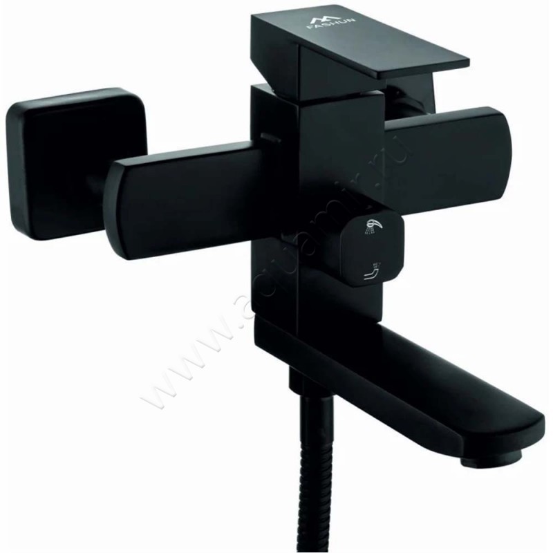 Смеситель для ванны Fashun с душем, черный матовый A530027