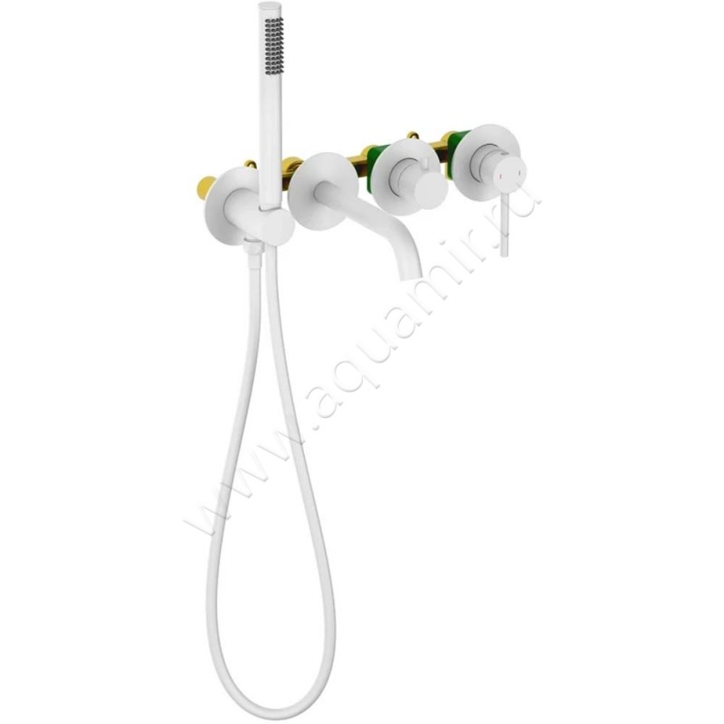 Смеситель Timo Saona с душем, белый матовый 231416YSM