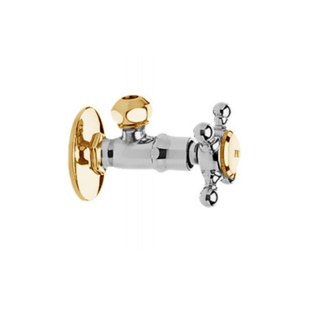 Угловой вентиль Jado Retro хром/золото H2426F2