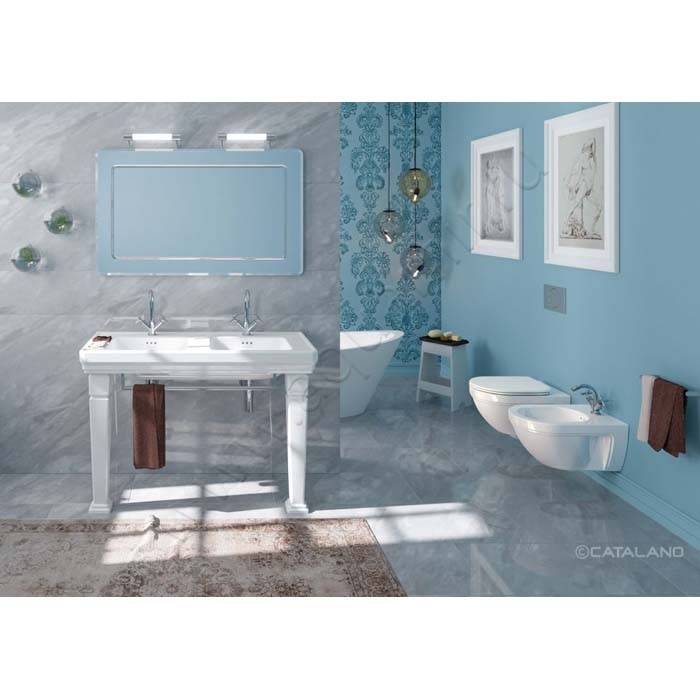 Раковина подвесная Catalano Canova Royal 125 см, фарфор, белый глянец/bianco 1125CV00