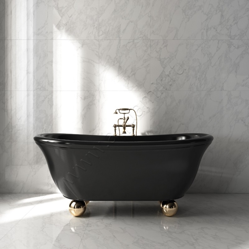 Ванна из литьевого мрамора Devon & Devon Aurora Bijoux 171x87, черная 1NAAURBIJOT