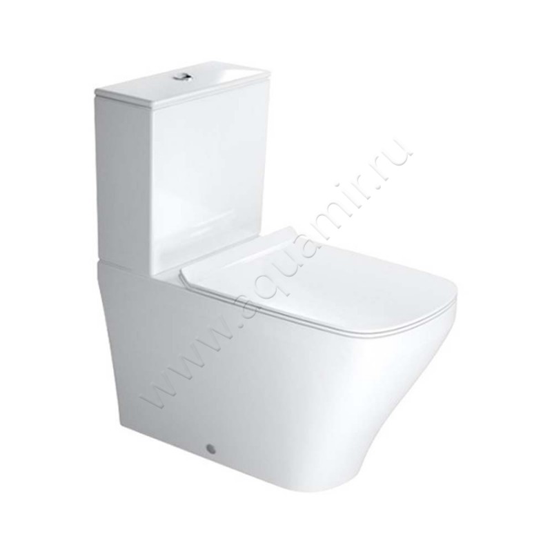 Унитаз напольный Duravit DURASTYLE 70 см, безободковый, белый, с покрытием hygieneglaze 2156092000
