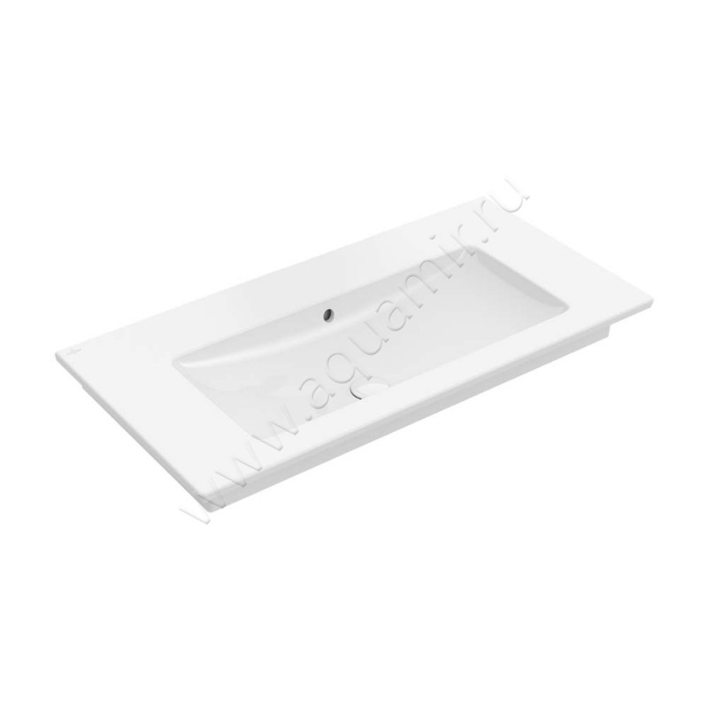 Раковина мебельная накладная без отверстий Villeroy & Boch Venticello 100 см, фарфор, белый глянец/white alpin 4104AJ01
