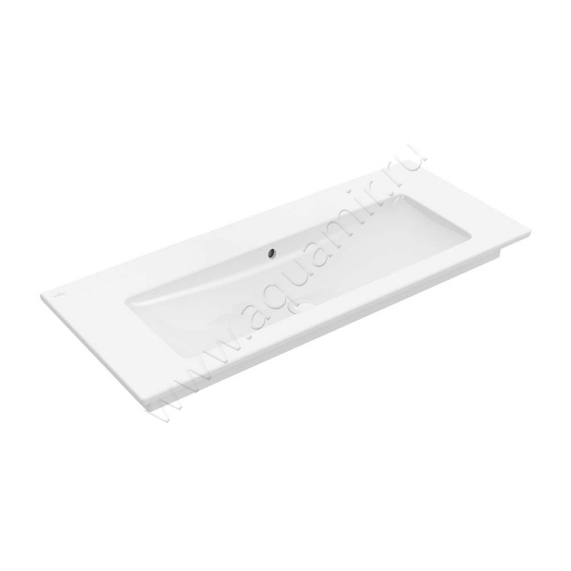 Раковина мебельная накладная без отверстий Villeroy & Boch Venticello 120 см, фарфор, белый глянец/white alpin 4104CJ01