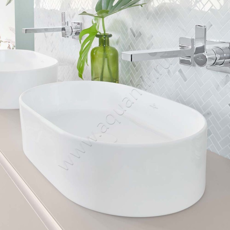 Раковина-чаша накладная Villeroy & Boch Collaro 56 см, фарфор, белый матовый/stone white 4A1956RW