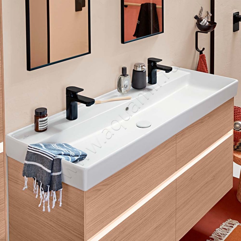 Двойная раковина Villeroy & Boch Collaro 120 см, фарфор, белый глянец/white alpin 4A33C401