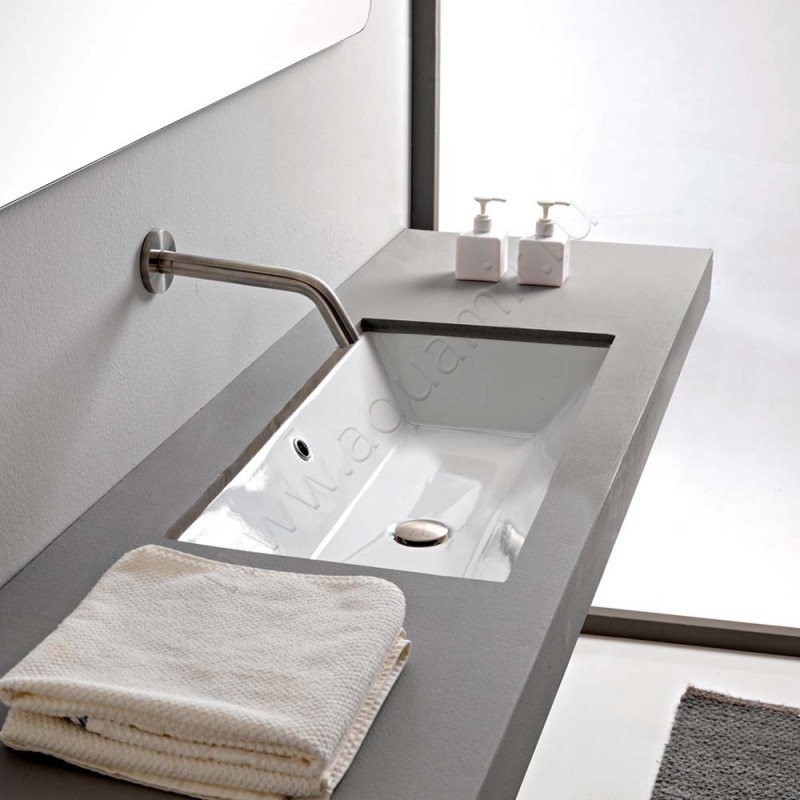 Раковина встраиваемая снизу под столешницу без отверстий Scarabeo Teorema 2.0 60 см 5135