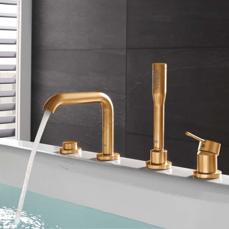 Однорычажный смеситель для ванны Grohe Essence золото матовое 19578GN1