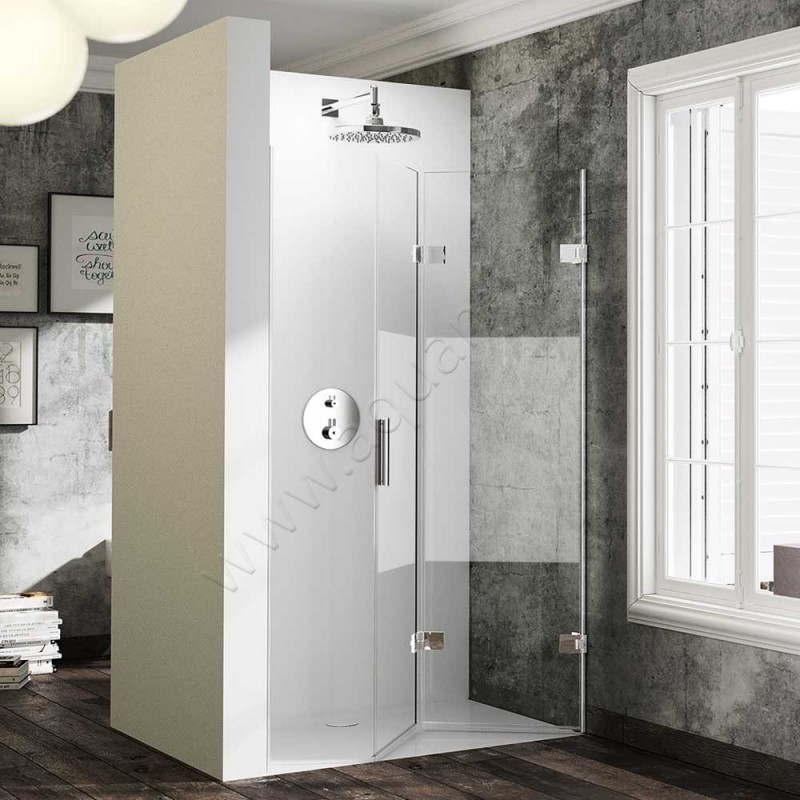 Складная душевая дверь в нишу Huppe Solva pure в серебристом цвете SR4480092373