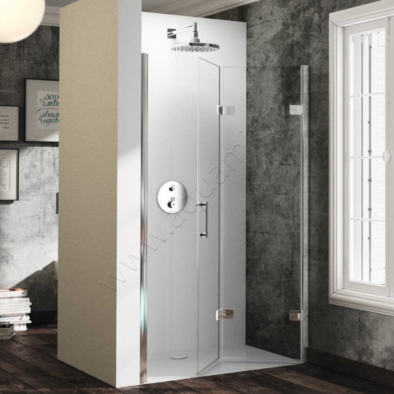 Складная душевая дверь в нишу Huppe Solva pure в серебристом цвете ST4404092321