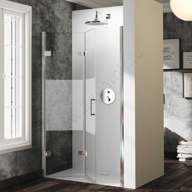 Складная душевая дверь в нишу Huppe Solva pure в серебристом цвете ST4301092375