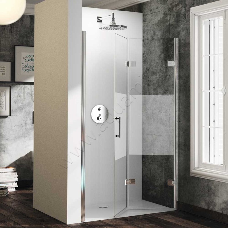 Складная душевая дверь в нишу Huppe Solva pure в серебристом цвете ST4406092373