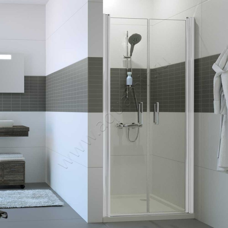 Маятниковая душевая дверь в нишу Huppe Classics 2 в серебристом цвете C23701087322