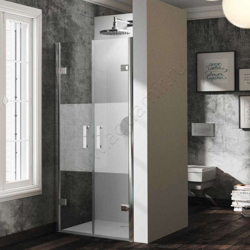 Маятниковая душевая дверь в нишу Huppe Solva pure в серебристом цвете ST3303092375