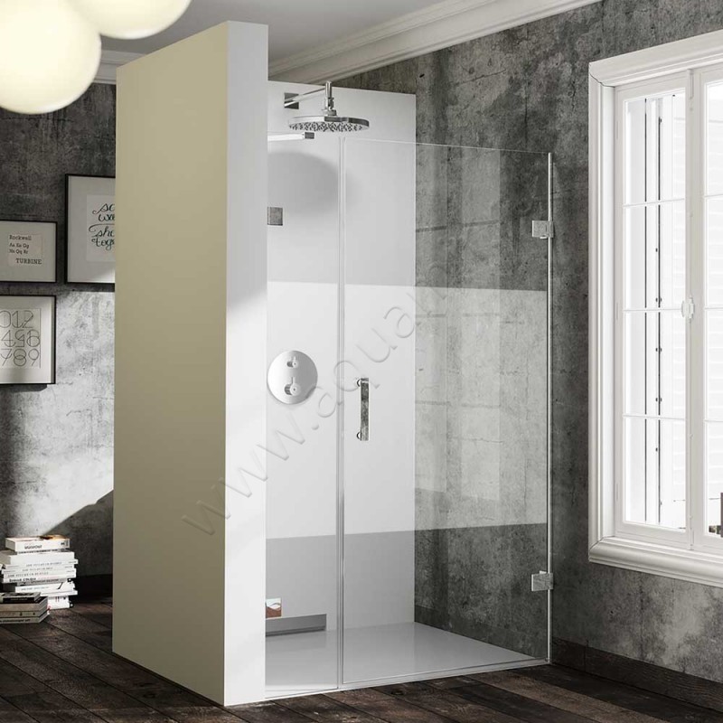 Маятниковая душевая дверь в нишу Huppe Solva pure в серебристом цвете SR3081092375