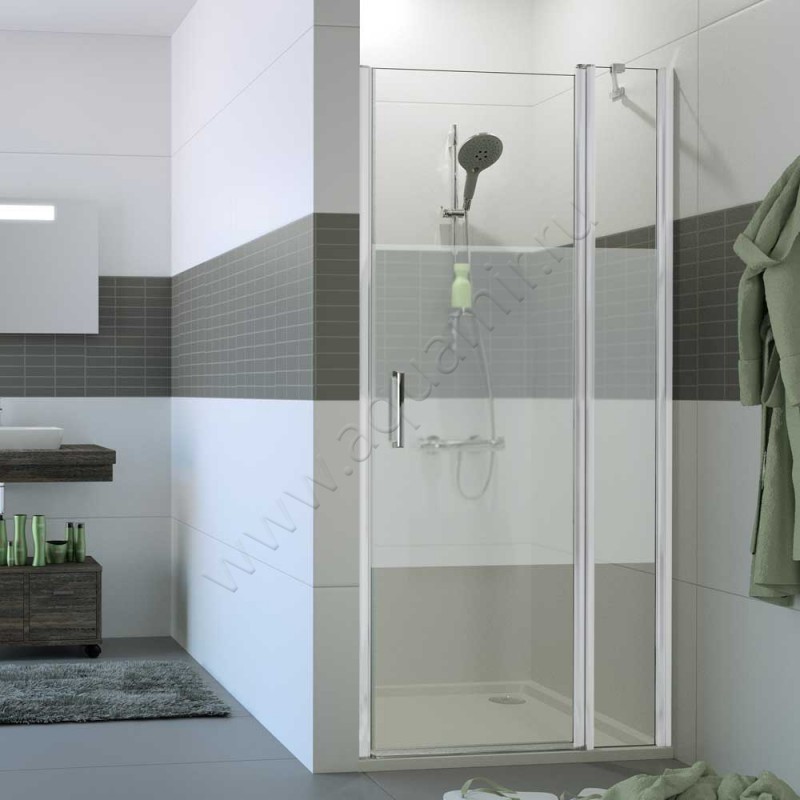 Маятниковая душевая дверь в нишу с фиксированным элементом Huppe Classics 2 в серебристом цвете C23208087375