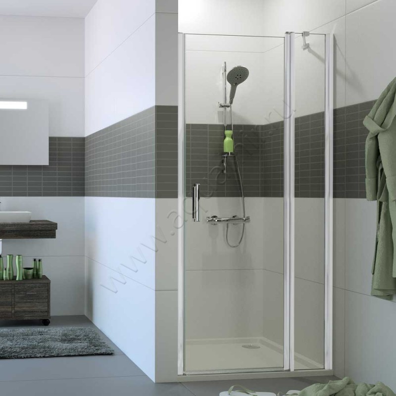 Маятниковая душевая дверь в нишу с фиксированным элементом Huppe Classics 2 в серебристом цвете C23211087322