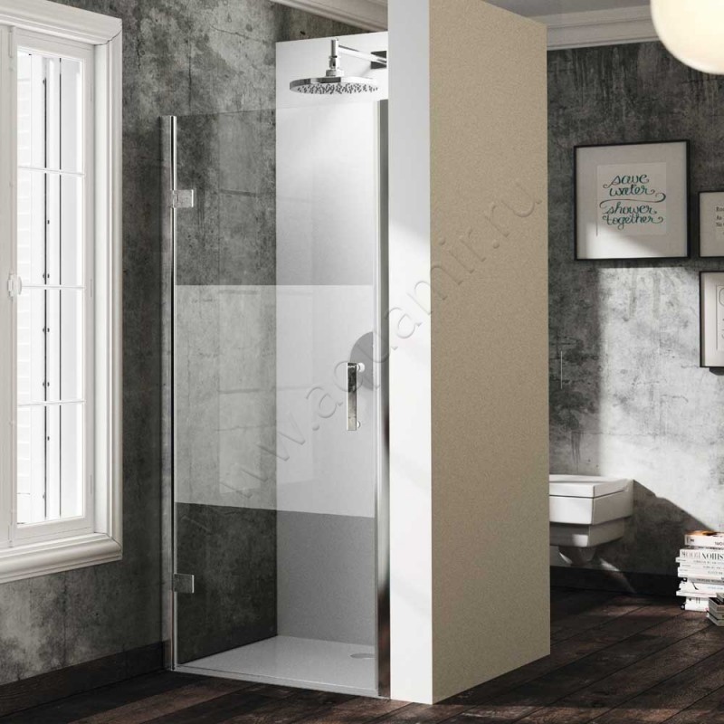 Маятниковая душевая дверь в нишу Huppe Solva pure в серебристом цвете ST2303092375